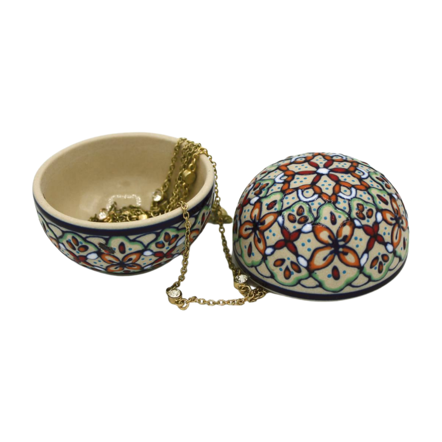 Hand Painted Ceramic Jewelry Box - Ball