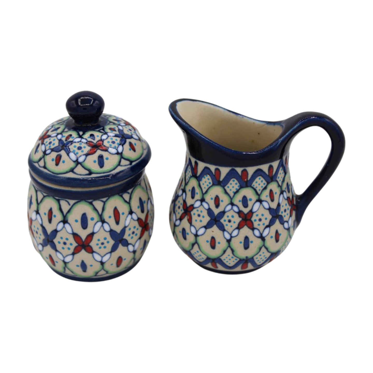 Hand Painted Ceramic Sugar and Creamer Set