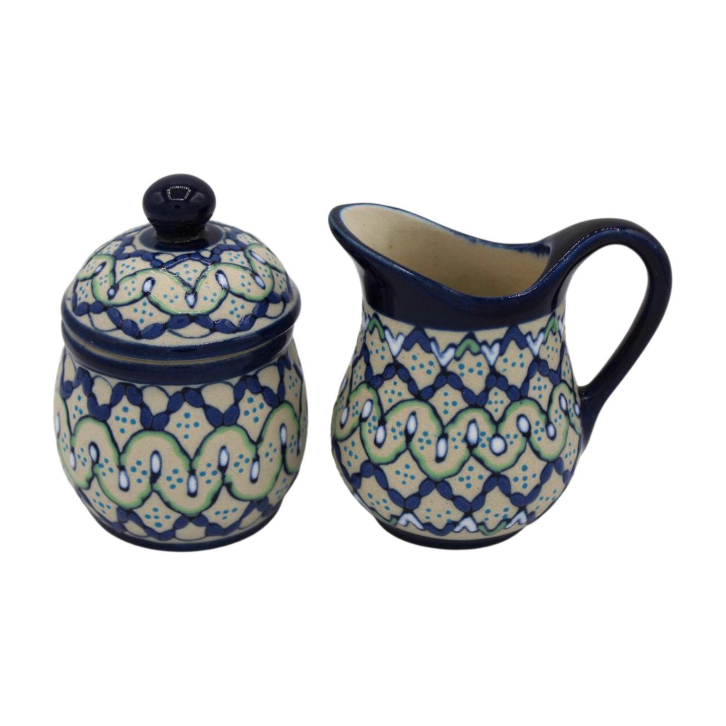 Hand Painted Ceramic Sugar and Creamer Set