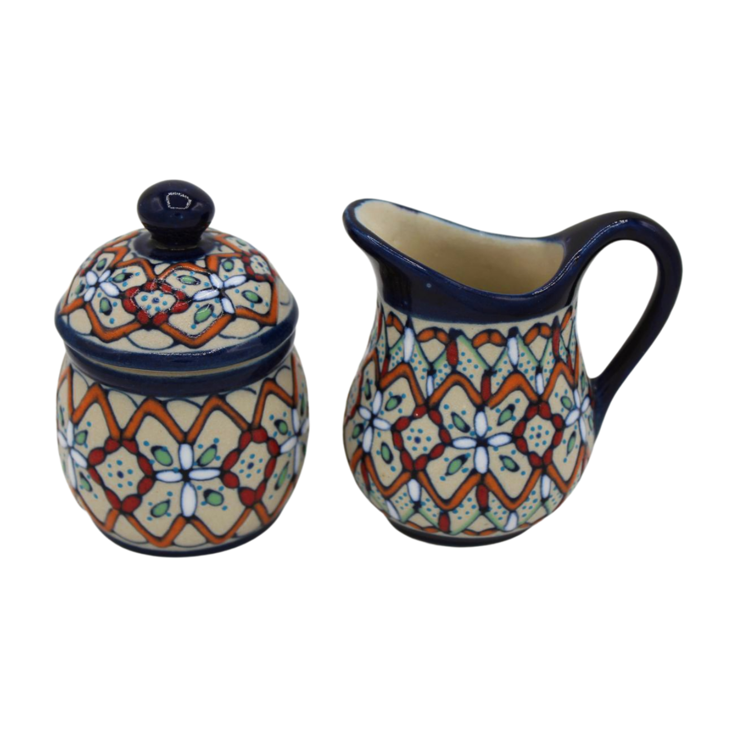 Hand Painted Ceramic Sugar and Creamer Set