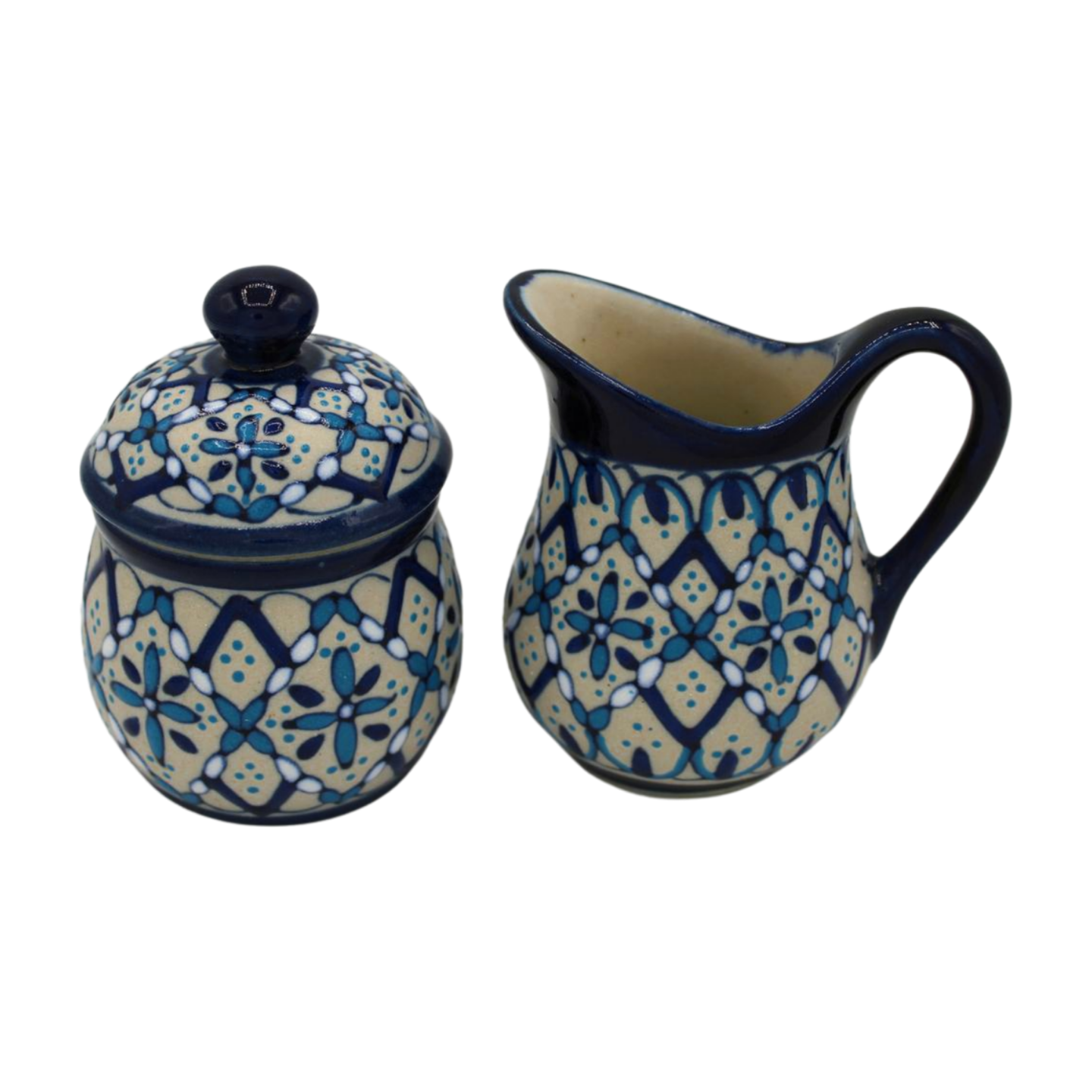 Hand Painted Ceramic Sugar and Creamer Set