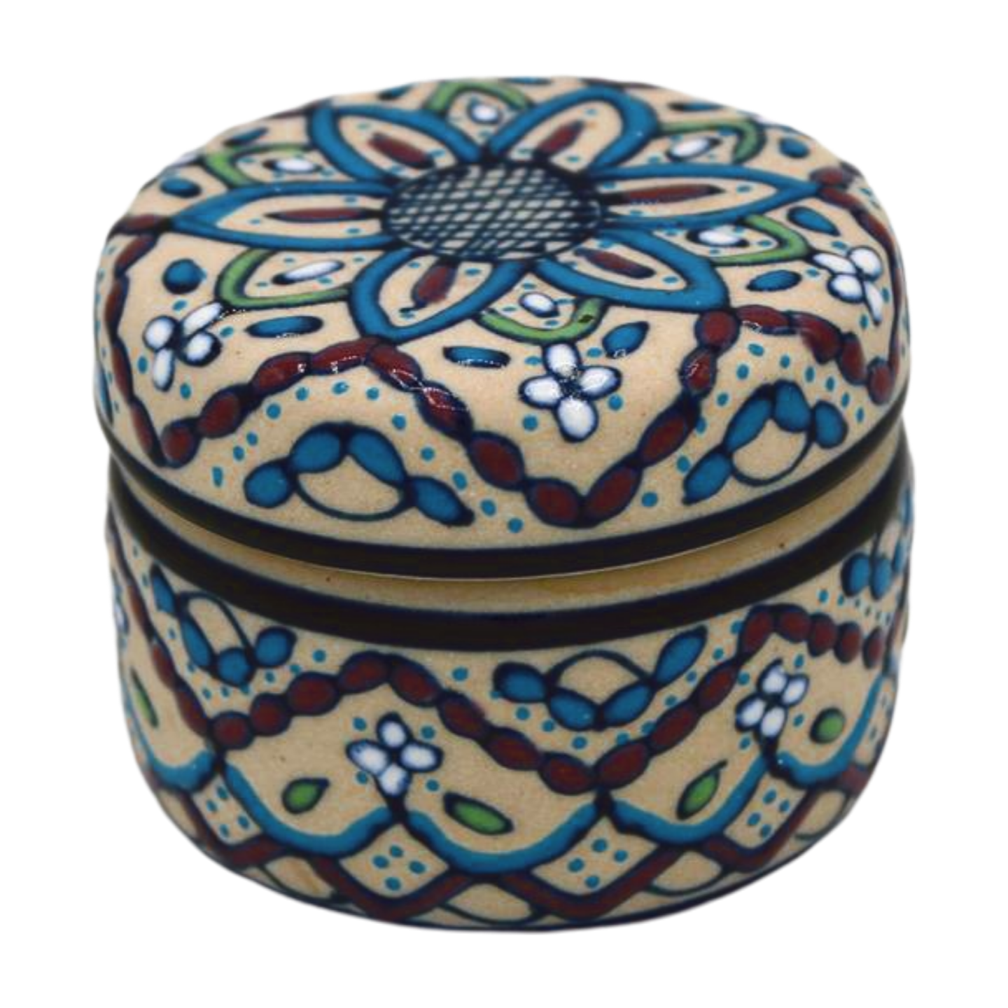 Hand Painted Ceramic Jewelry Box - Flat