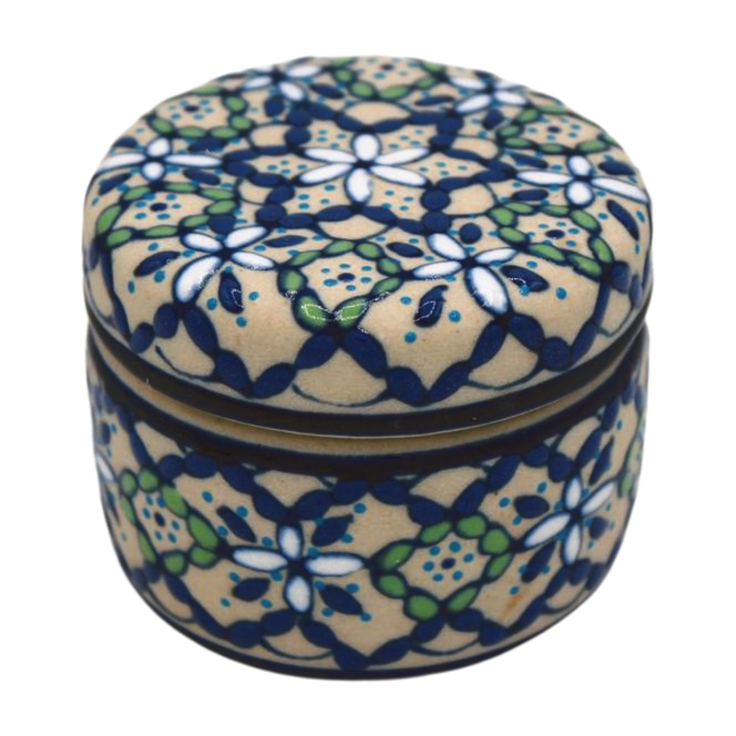 Hand Painted Ceramic Jewelry Box - Flat