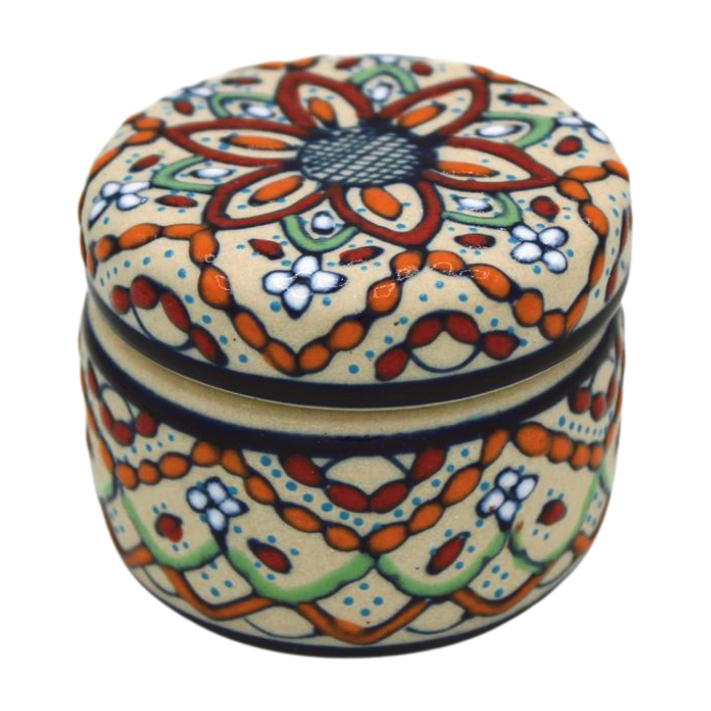 Hand Painted Ceramic Jewelry Box - Flat