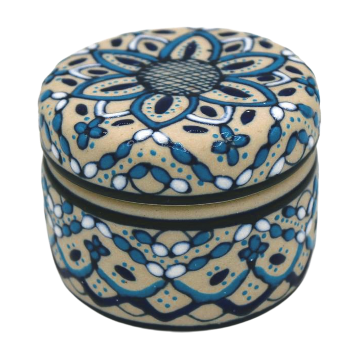 Hand Painted Ceramic Jewelry Box - Flat