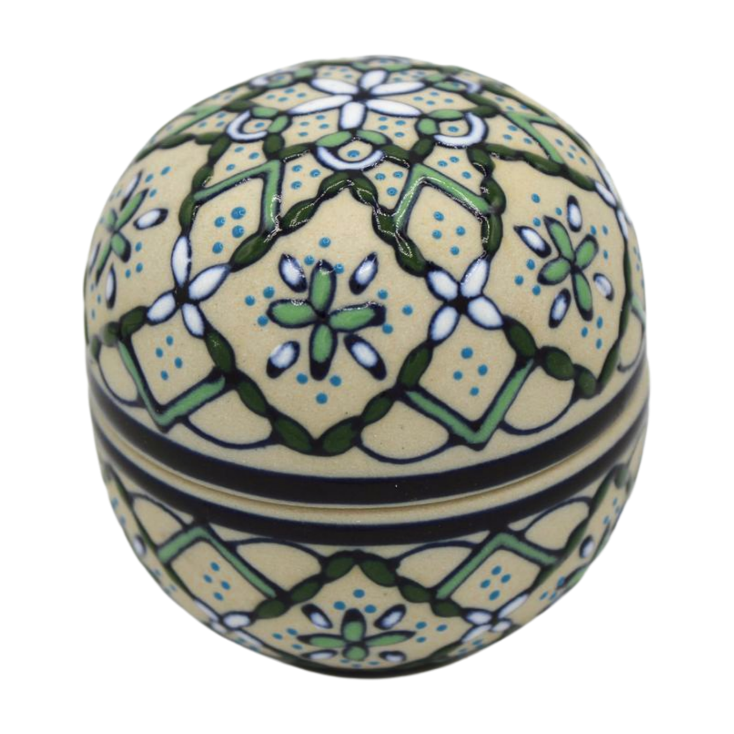 Hand Painted Ceramic Jewelry Box - Ball