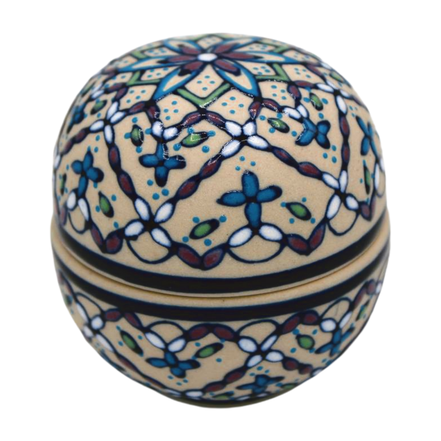 Hand Painted Ceramic Jewelry Box - Ball