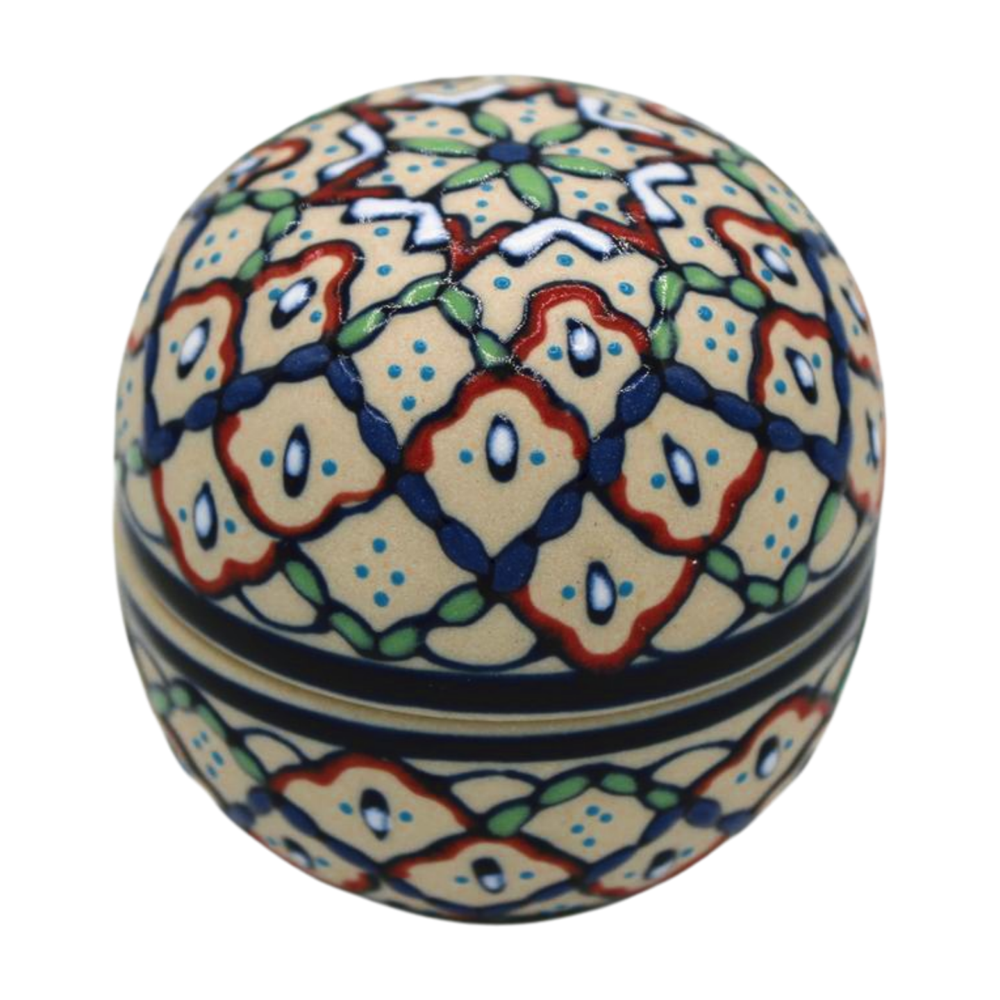 Hand Painted Ceramic Jewelry Box - Ball